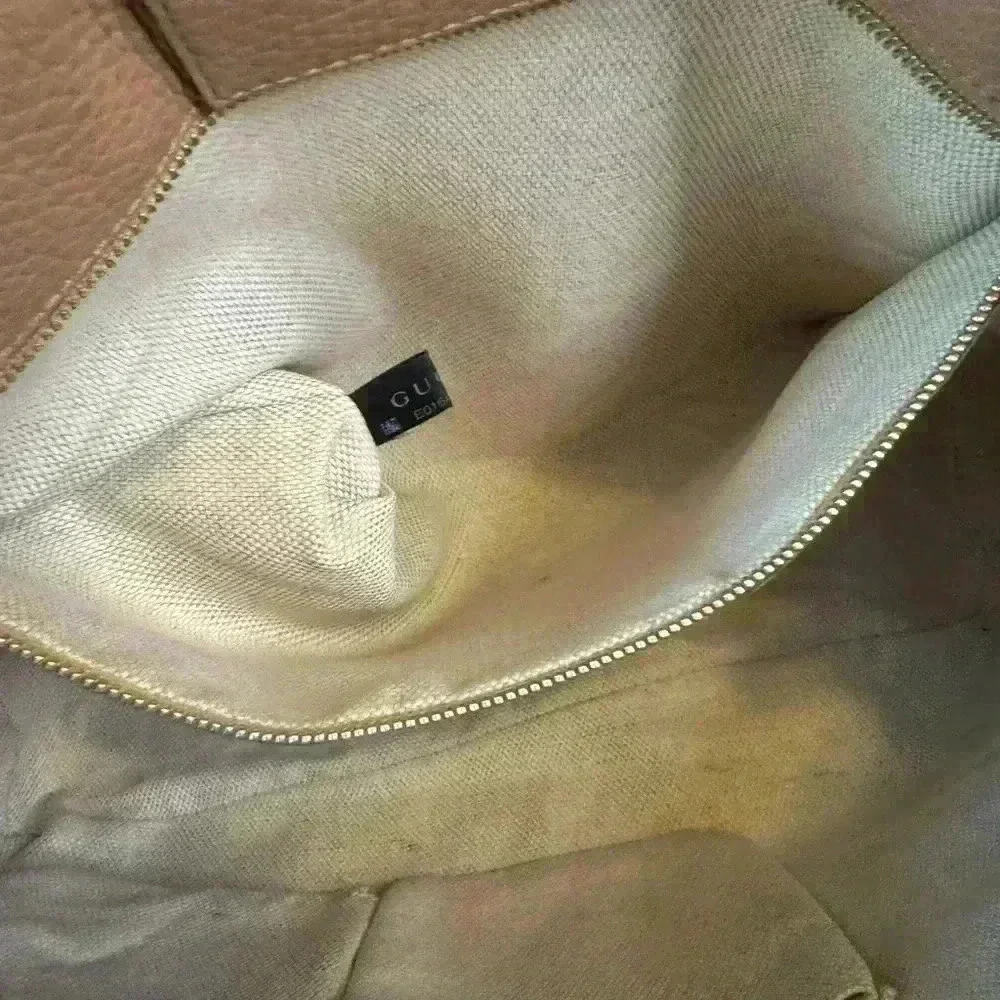 Gucci Vintage Medium Floral Camvas Pink/Beige Leather Tote Bag.